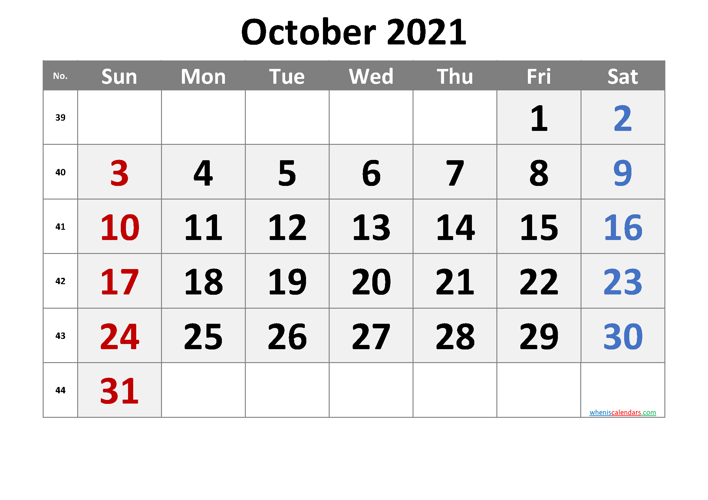 2021 October Free Printable Calendar - 6 Templates - Free ...