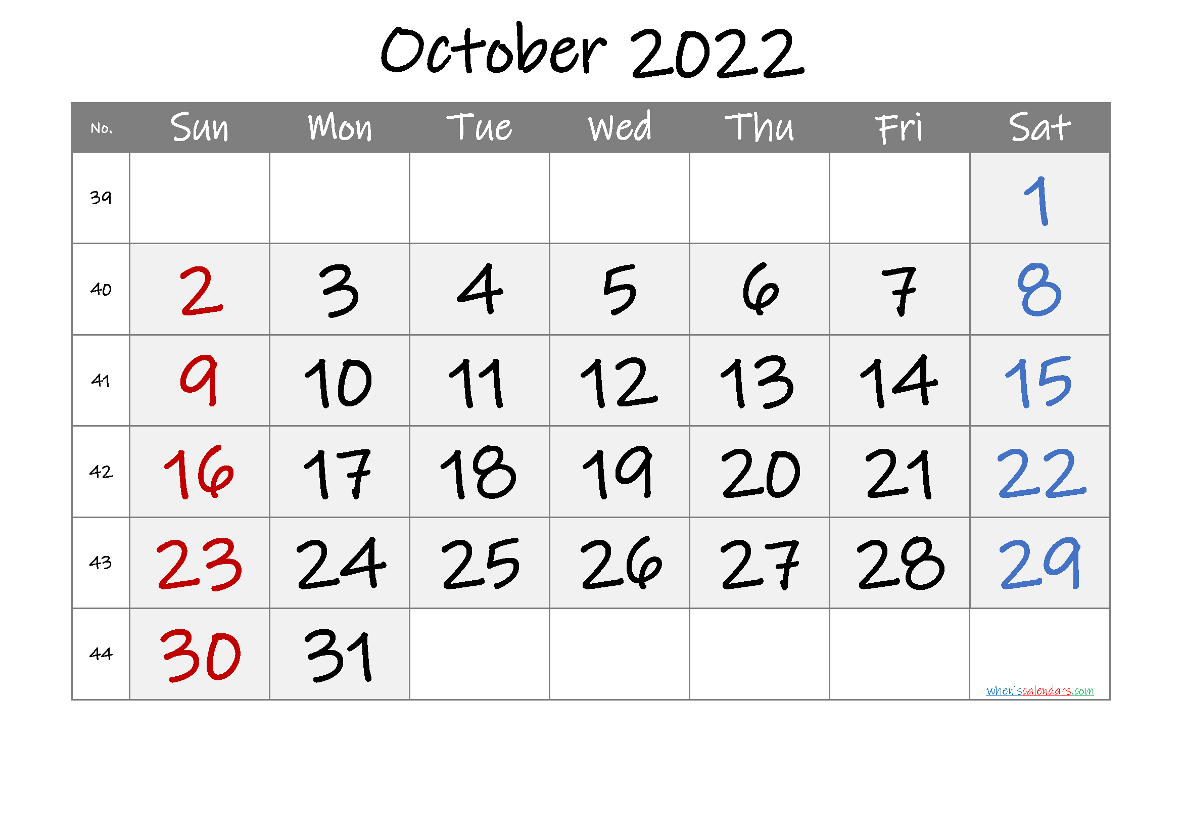 free-october-2022-calendar-6-templates