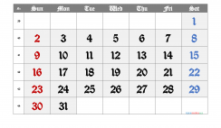 Free October 2022 Calendar with Week Numbers
