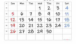 Free September 2021 Calendar with Week Numbers
