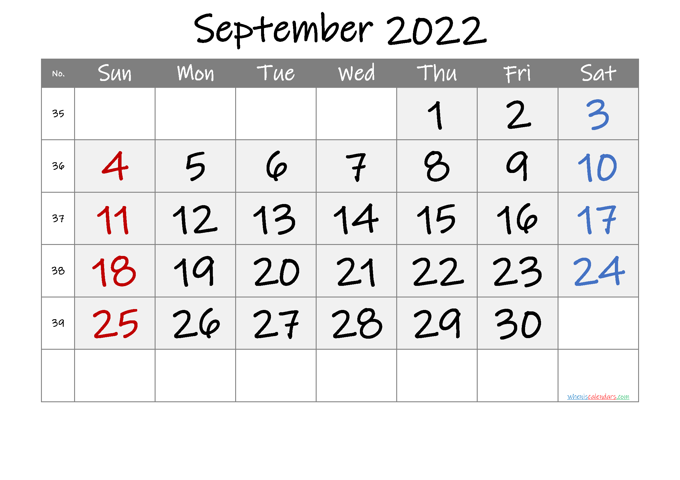 Printable Calendar 2022 September Printable September 2022 Calendar