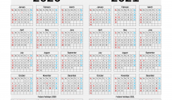 2020 and 2021 Calendar Printable with Holidays