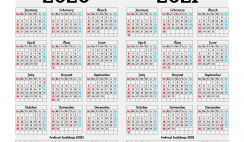 2020 and 2021 Calendar Template