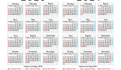Printable 2020 2021 Calendar with Holidays