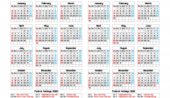 2020 and 2021 Printable Calendar with Holidays