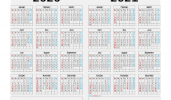 2020 and 2021 Calendar Printable Lanscape