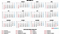 2021 Calendar with Holidays Printable