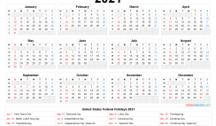 Free Printable 2021Yearly Calendar