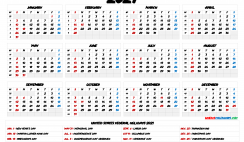 Printable Calendar 2021 with Holidays