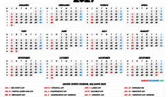 Free Printable 2021 Yearly Calendar with Holidays