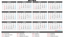 Free Printable 2021Yearly Calendar