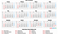 2021 One Page Calendar Printable