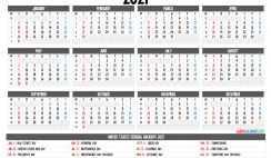 Free Printable Yearly Calendar 2021