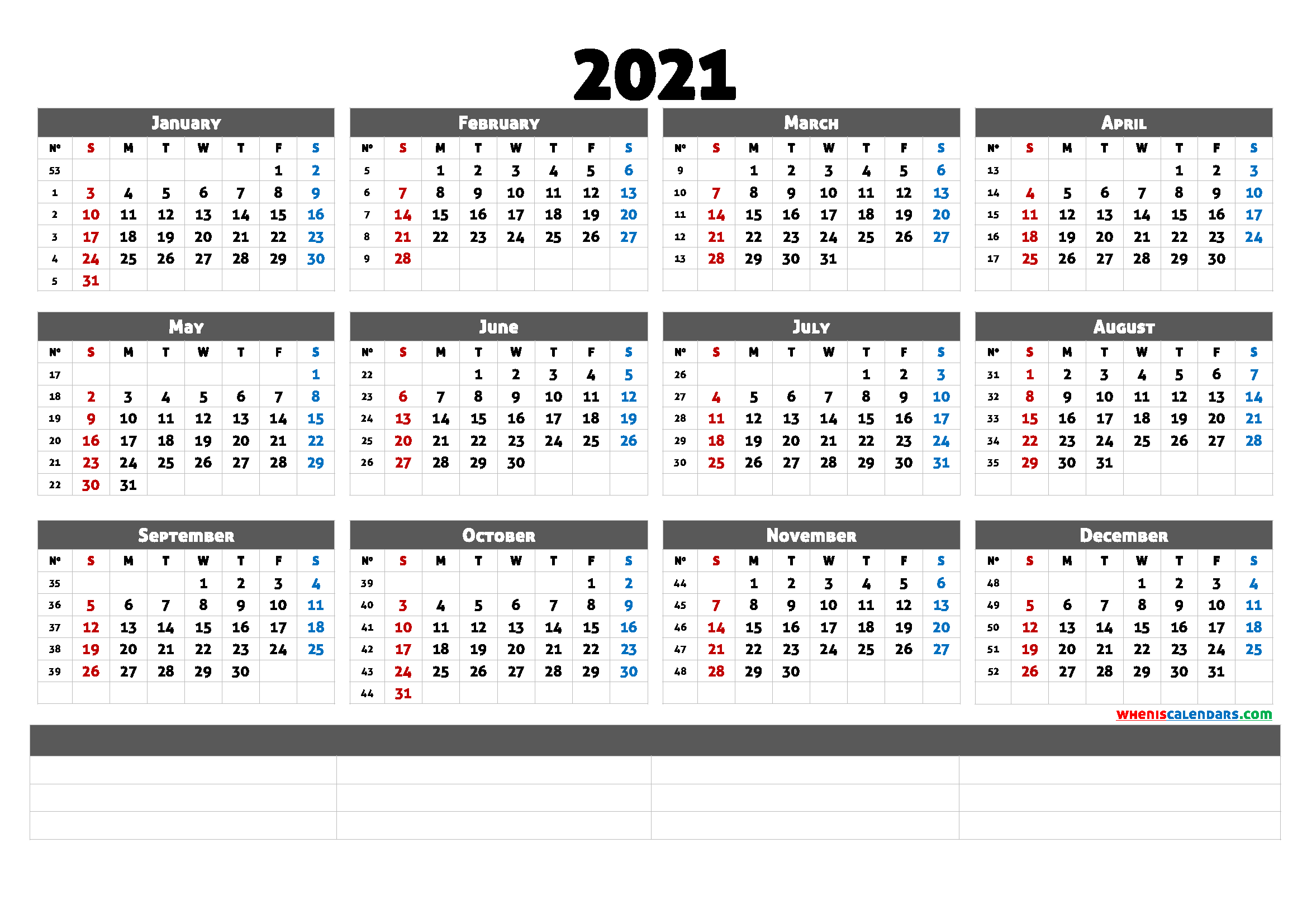 2021 Free Yearly Calendar Template Word (6 Templates)