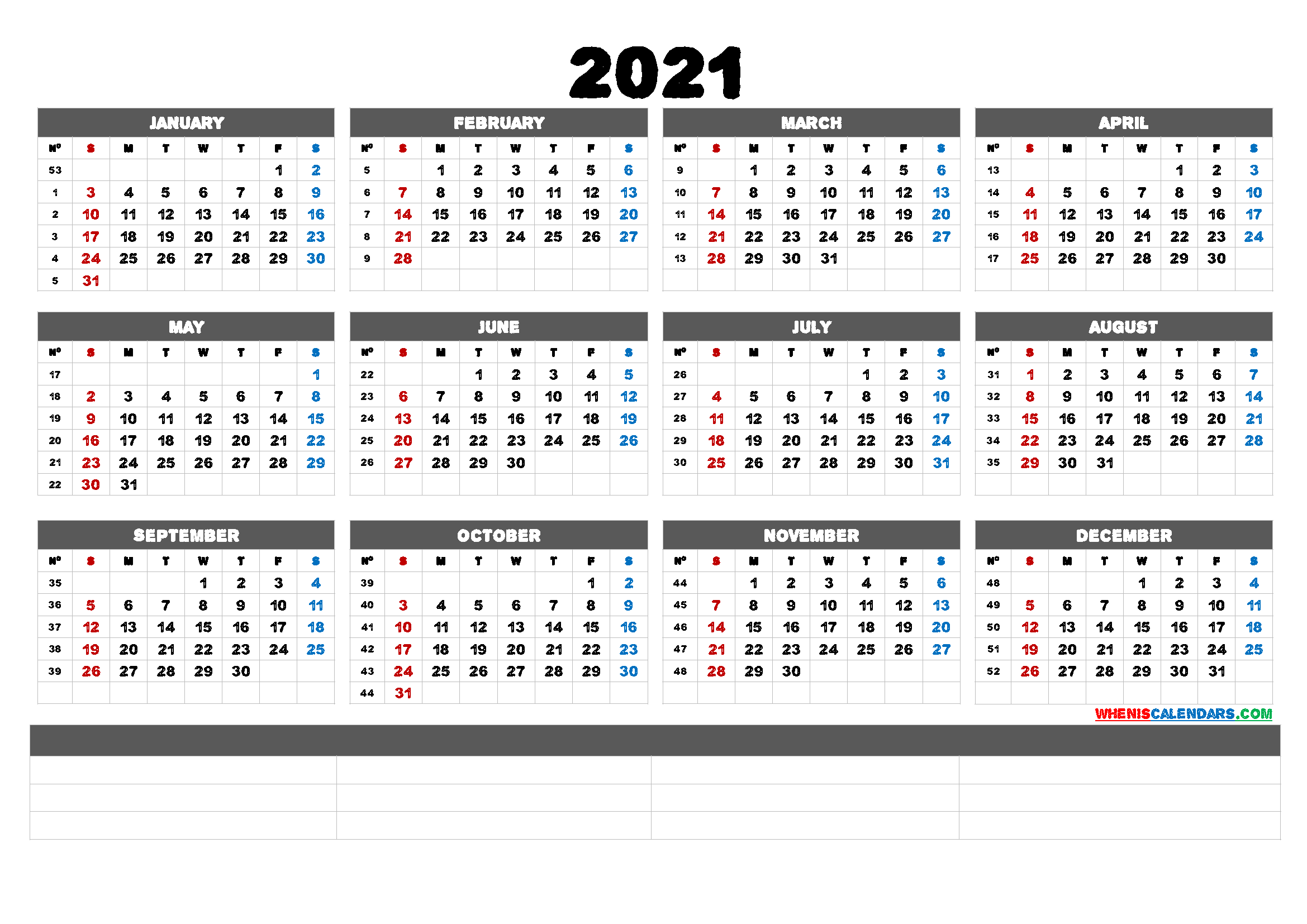 Free Printable 2021 Calendar By Month (6 Templates)
