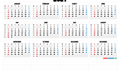 2021 12 Month Calendar Printable