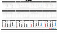 Cute Printable Calendar 2021