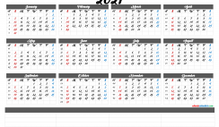 Printable 2021 Calendar with Week Numbers
