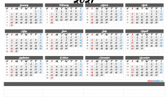Free Downloadable 2021 Monthly Calendar