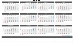 Free Downloadable 2021 Monthly Calendar