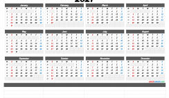 2021 Yearly Calendar Template Word