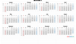 Printable Calendar Templates 2021