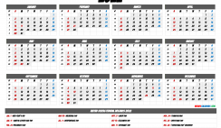 Printable 12 Month Calendar on One Page 2022