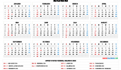2022 Calendar Printable with Holidays