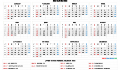 Free 2022 Calendar Printable with Holidays