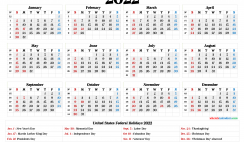Free Printable 2022 Yearly Calendar with Holidays