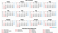 2022 Calendar with Holidays Printable