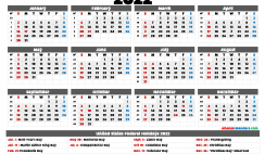 Free 2022 Calendar Printable with Holidays