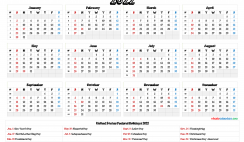 Free Printable 2022 Yearly Calendar with Holidays