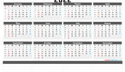 Free Printable 2022 Yearly Calendar with Week Numbers