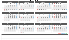 Printable 2022 Yearly Calendar