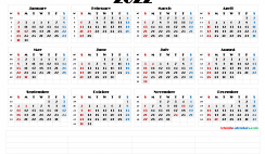 2022 Free Yearly Calendar Template Word