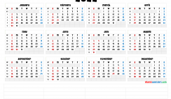 Free Downloadable 2022 Monthly Calendar