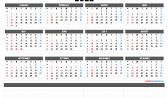 2022 Yearly Calendar Template Word