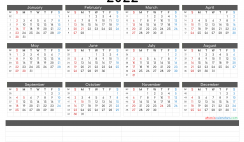 Printable 2022 Calendar with Week Numbers