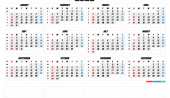 2022 Free Printable Yearly Calendar with Week Numbers