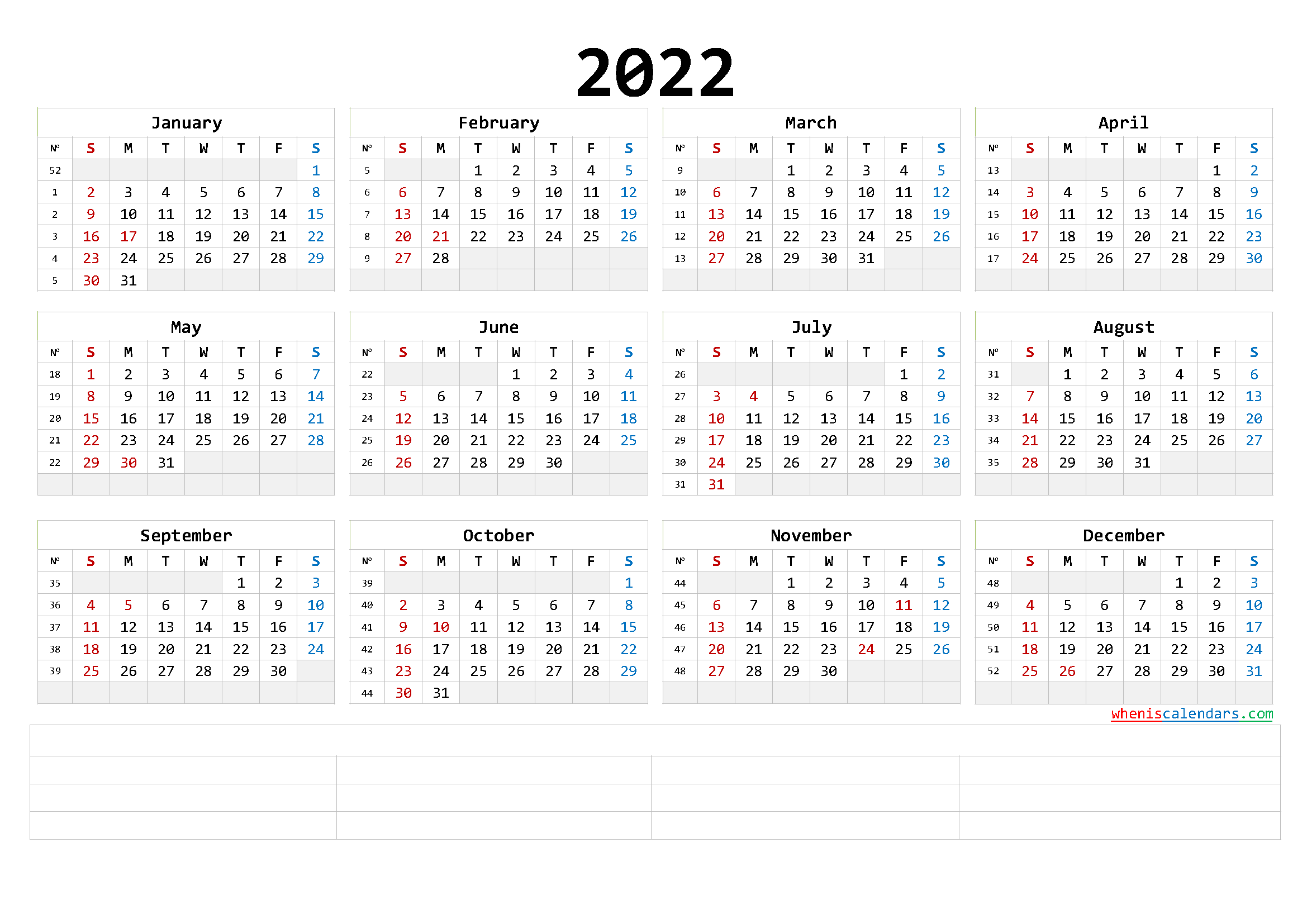 Free Printable 2022 Calendar Templates (6 Templates ...