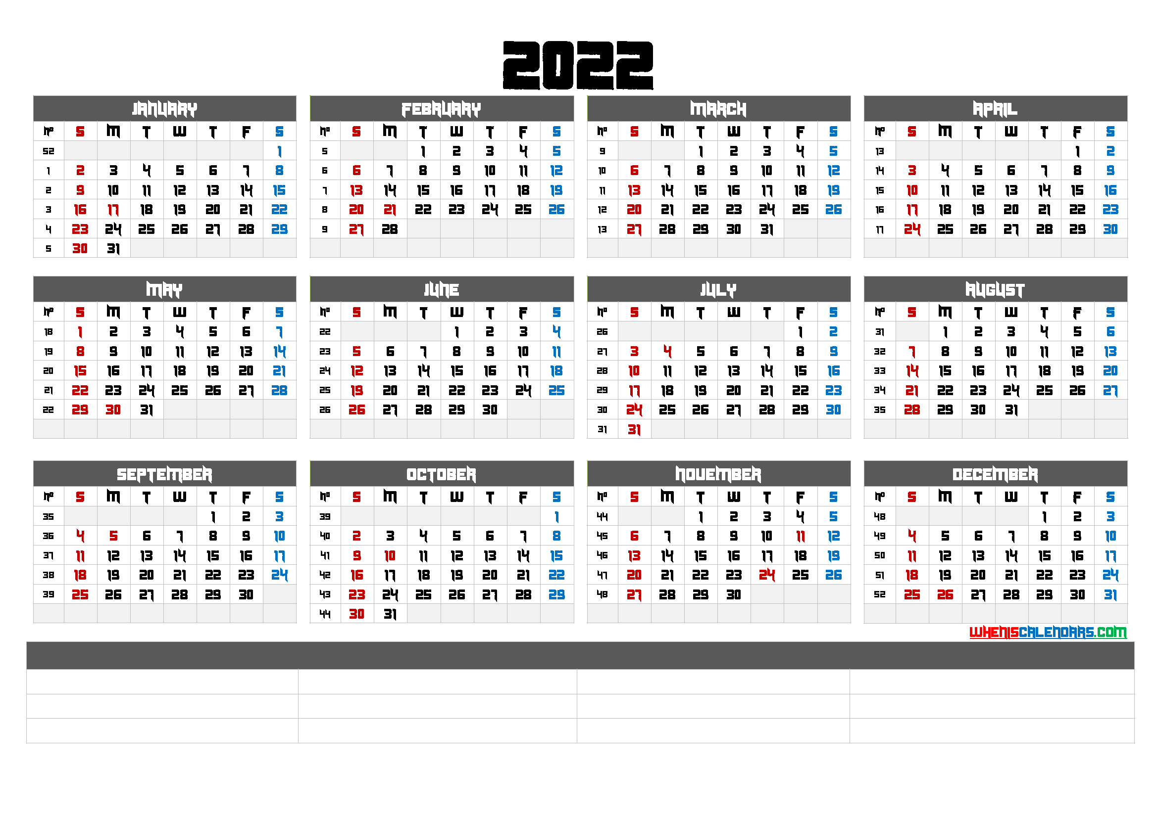 downloadable 2022 monthly calendar 6 templates