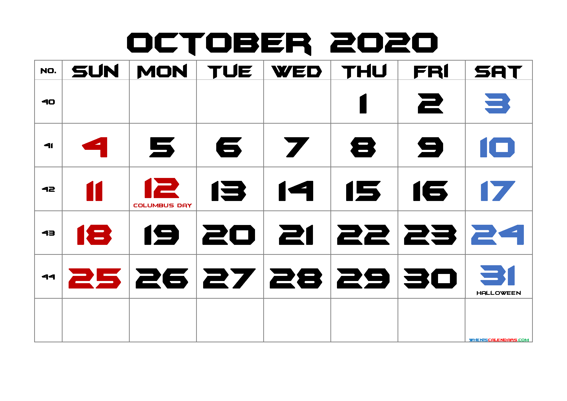 Printable 2020 and 2021 Calendar with Holidays