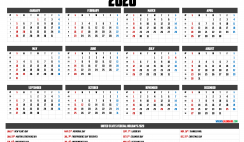 Printable 2020 Yearly Calendar