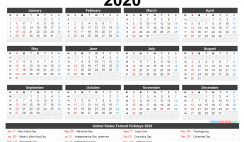 Printable 2020 Calendar with Holidays