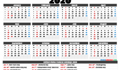 Printable 2020 Calendar with Holidays