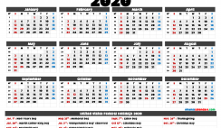 Printable 2020 Calendar One Page