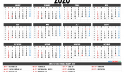 Free Printable Calendar 2020 with Holidays