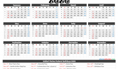 Printable Calendar 2020 with Holidays