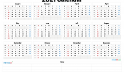 Free Printable 2021 Yearly Calendar